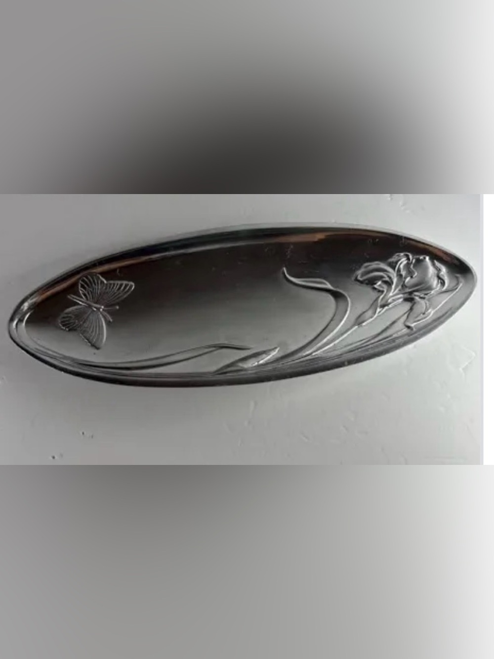 LENOX Meadow Butterfly Silver Bread Tray